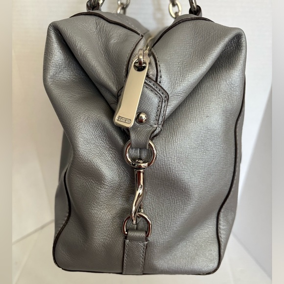 COACH pewter grey two way turnlock satchel - Picture 5 of 16